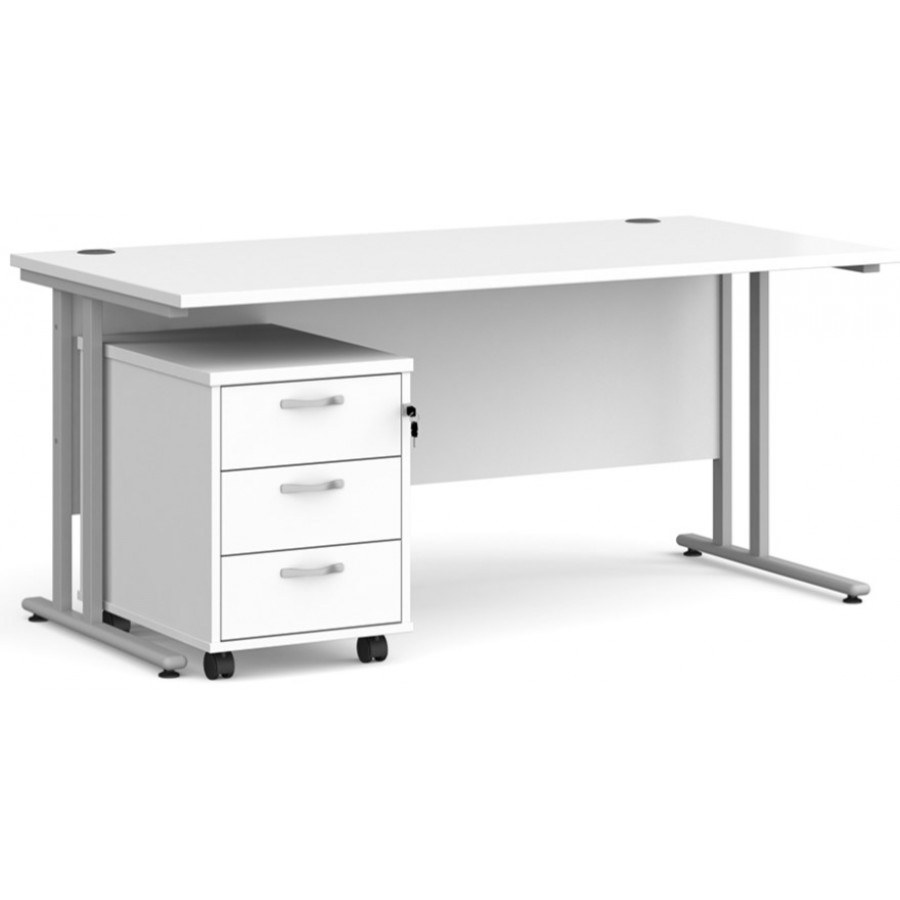 Maestro Straight Desk with Under Desk Pedestal